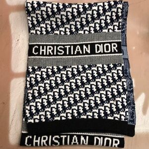 Dior Navy and White Monogram Scarf